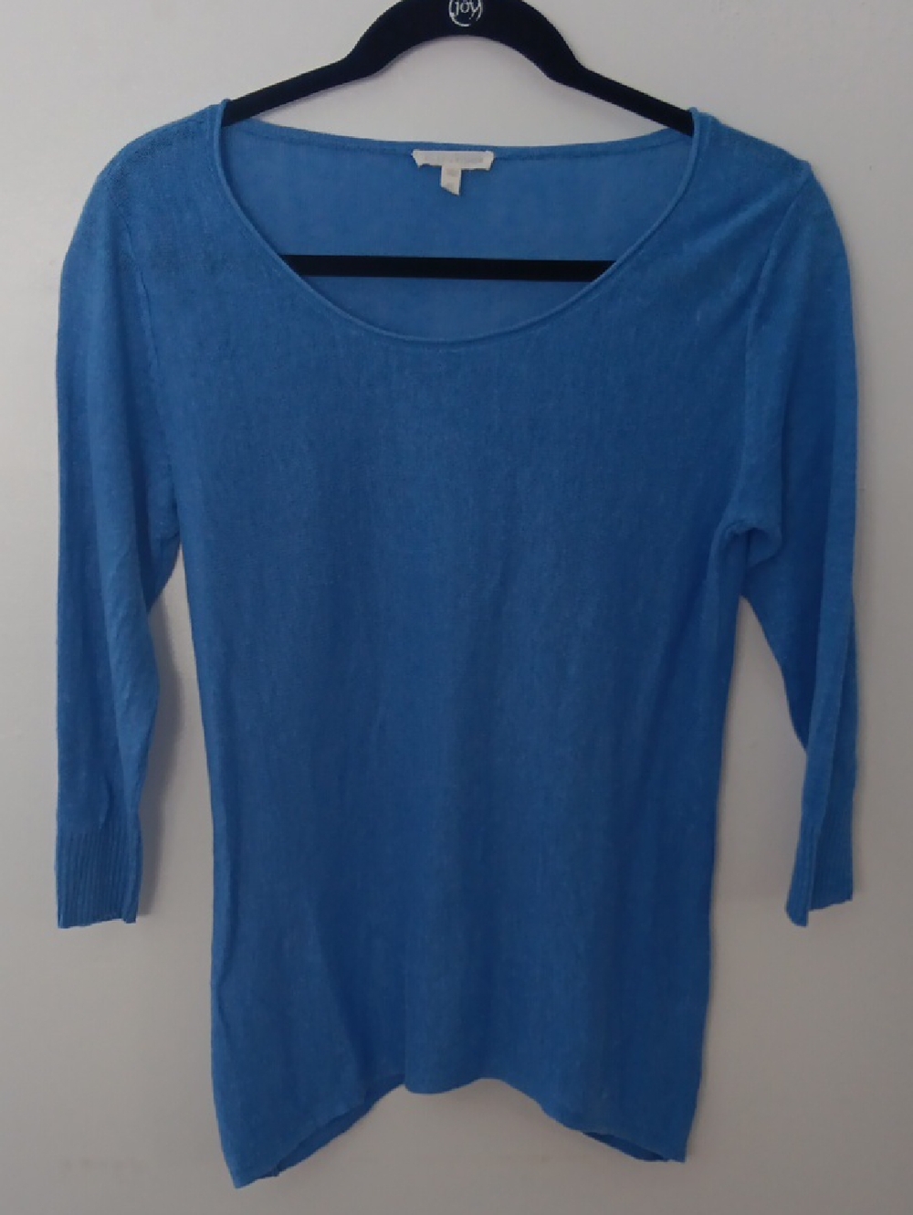 Eileen Fisher Linen Scoop NeckThree Quarter Sleeve Sweater #3666